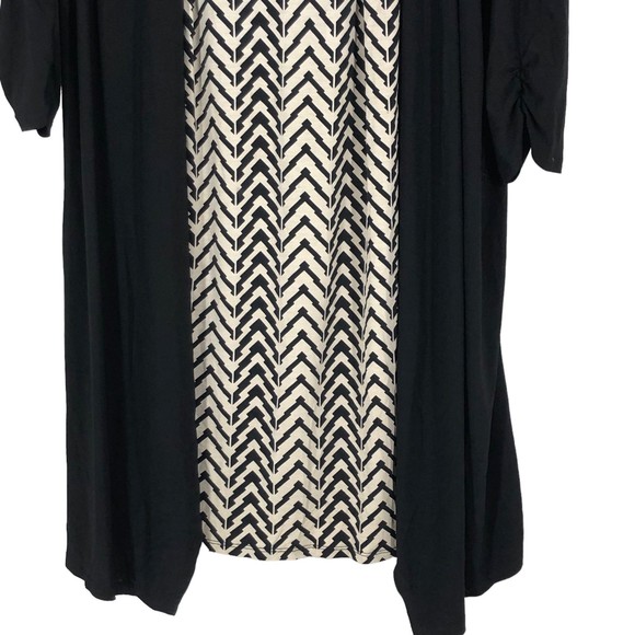 Naïf Women Plus SZ 1x Knee Length Tunic Dress 2 in 1 w/Black over Chevron Print - Picture 4 of 6